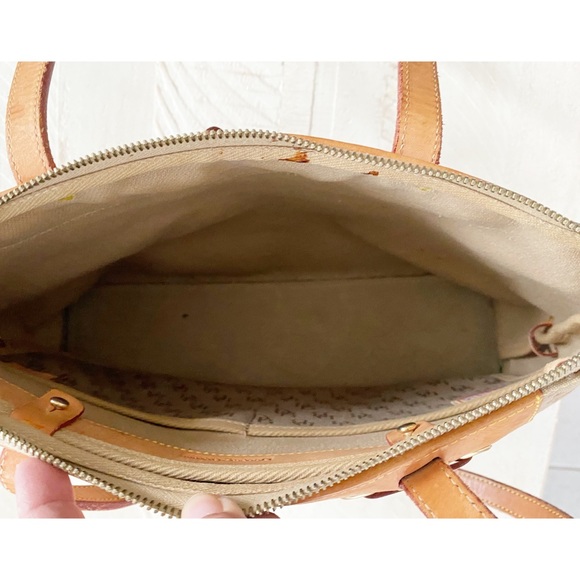 Dooney & Bourke VTG Canvas & Leather DB Monogram Bag  (Broken Zipper Pull) - Picture 7 of 15